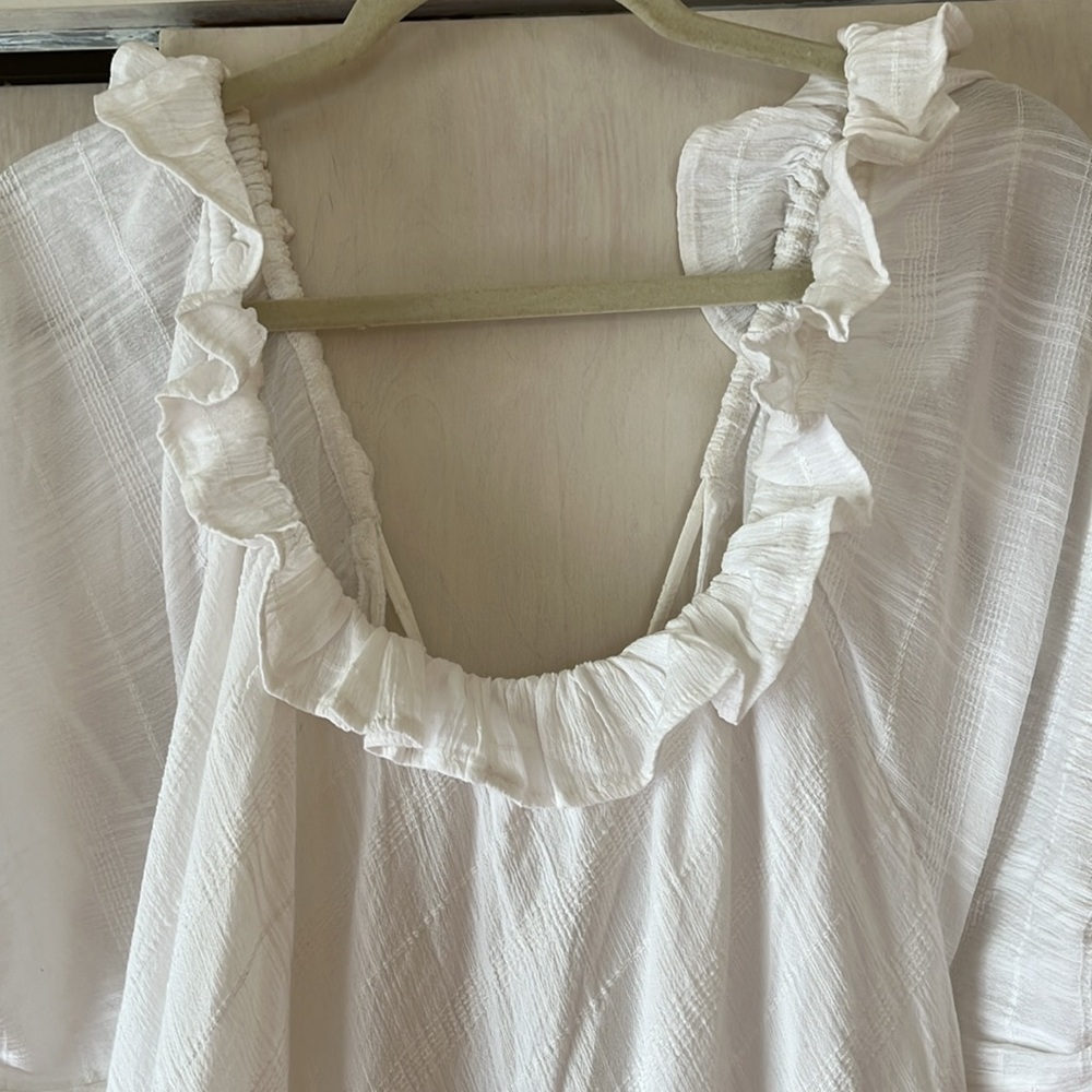 FREE PEOPLE 100% Cotton Open Back White Midi Dress Sz S - Picture 5 of 11